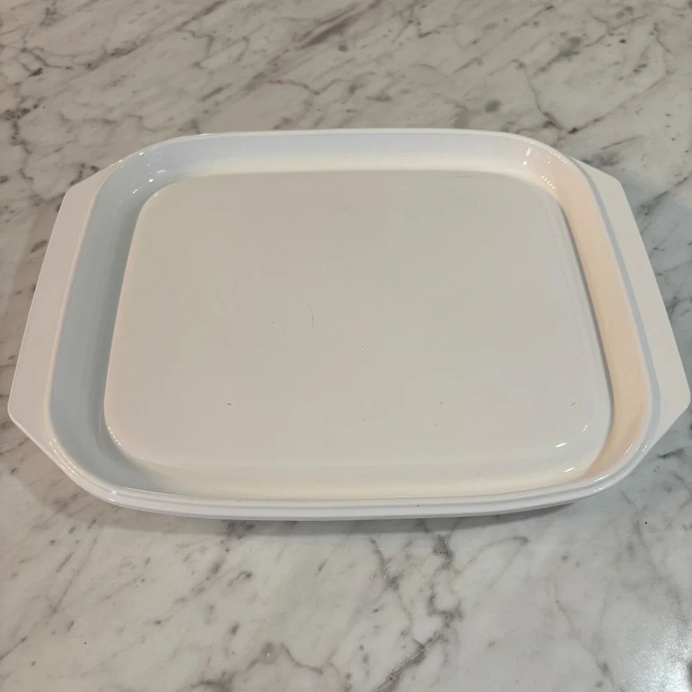 Vintage Litton Micro-Browner Microwave Browning Dish White Rectangular Platter